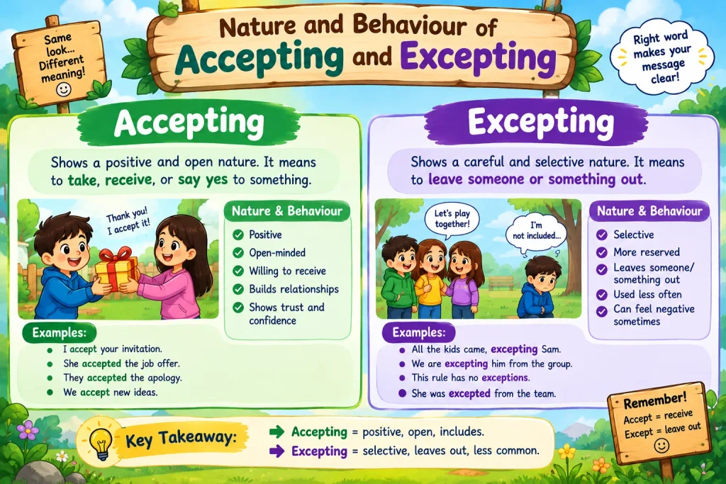 Nature and Behaviour of Accepting and Excepting