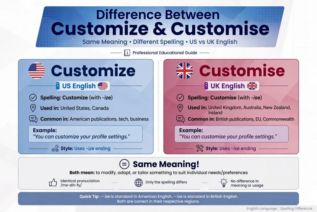 Difference Between Customize and Customise
