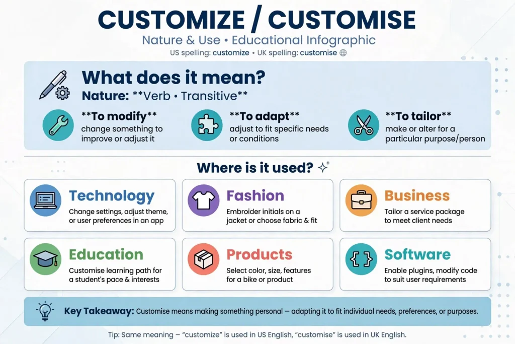 Nature and Use of Customize and Customise