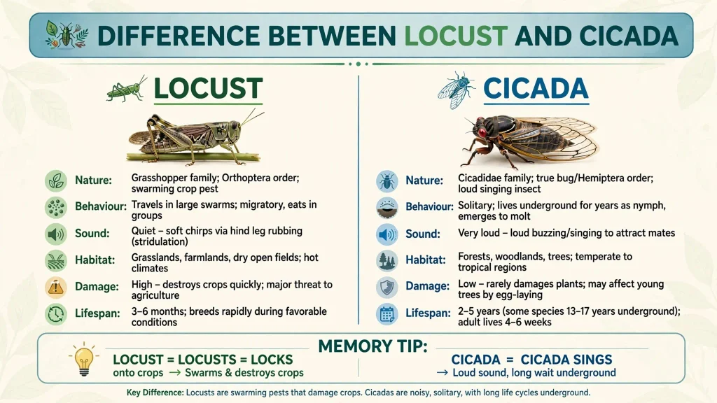 Difference Between Locust and Cicada