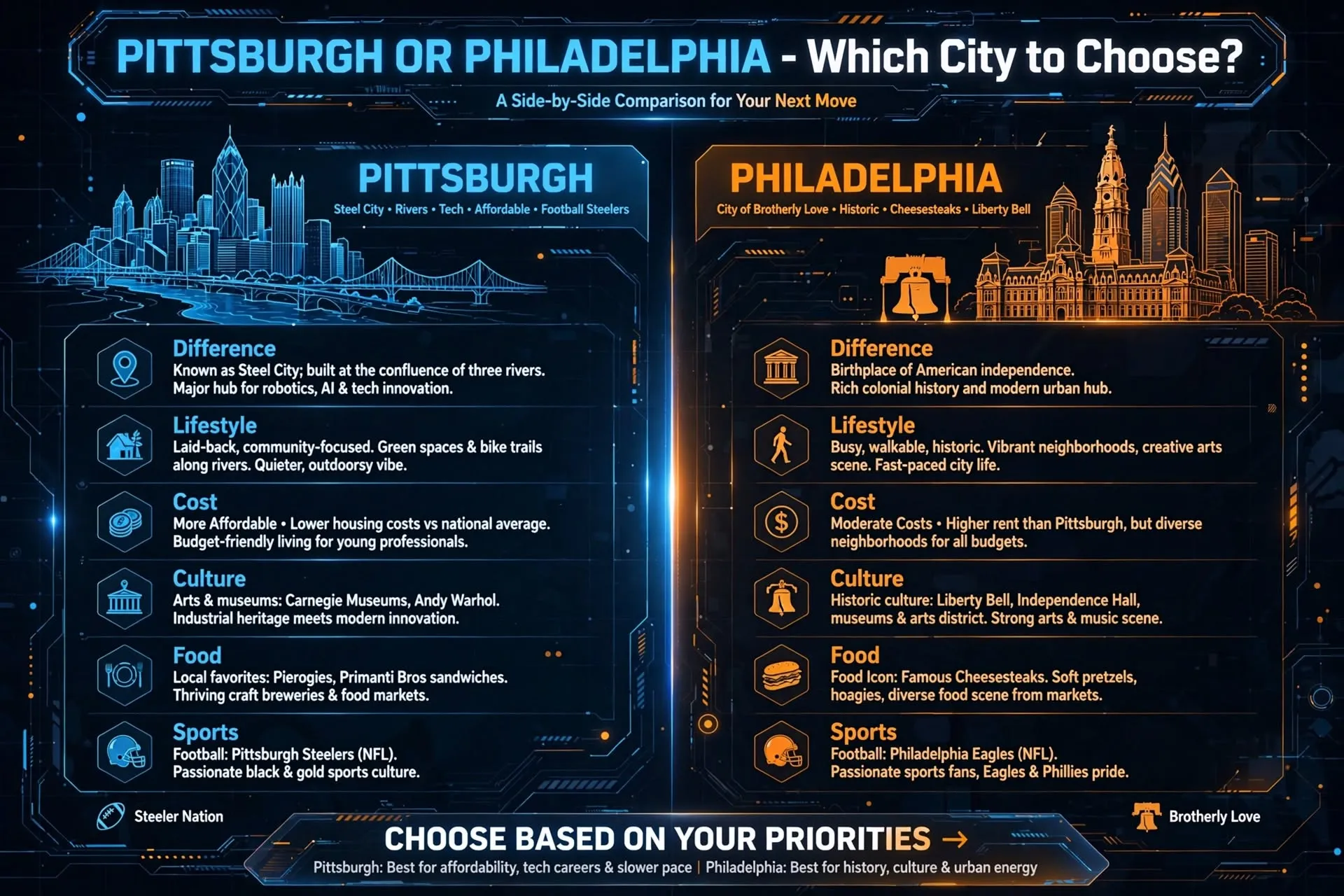 pittsburgh or philadelphia