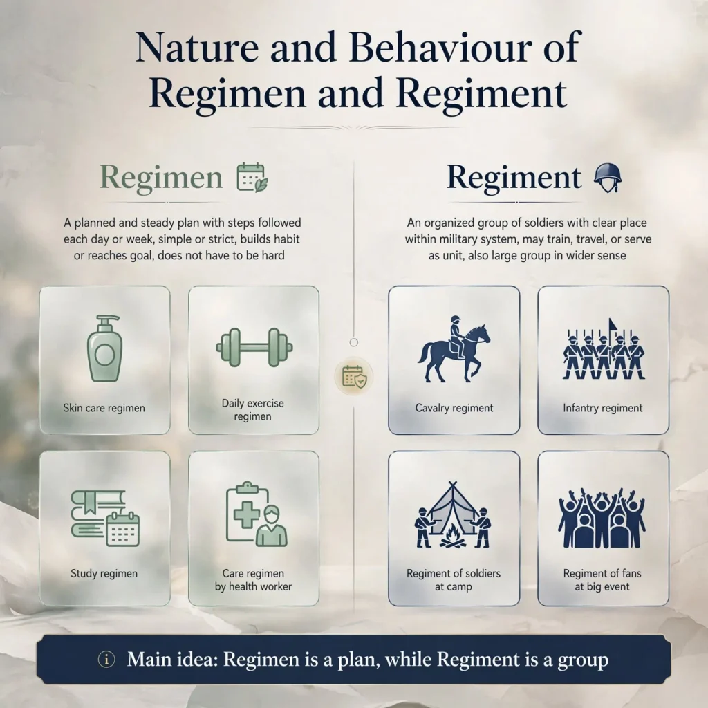 Nature and Behaviour of Regimen and Regiment