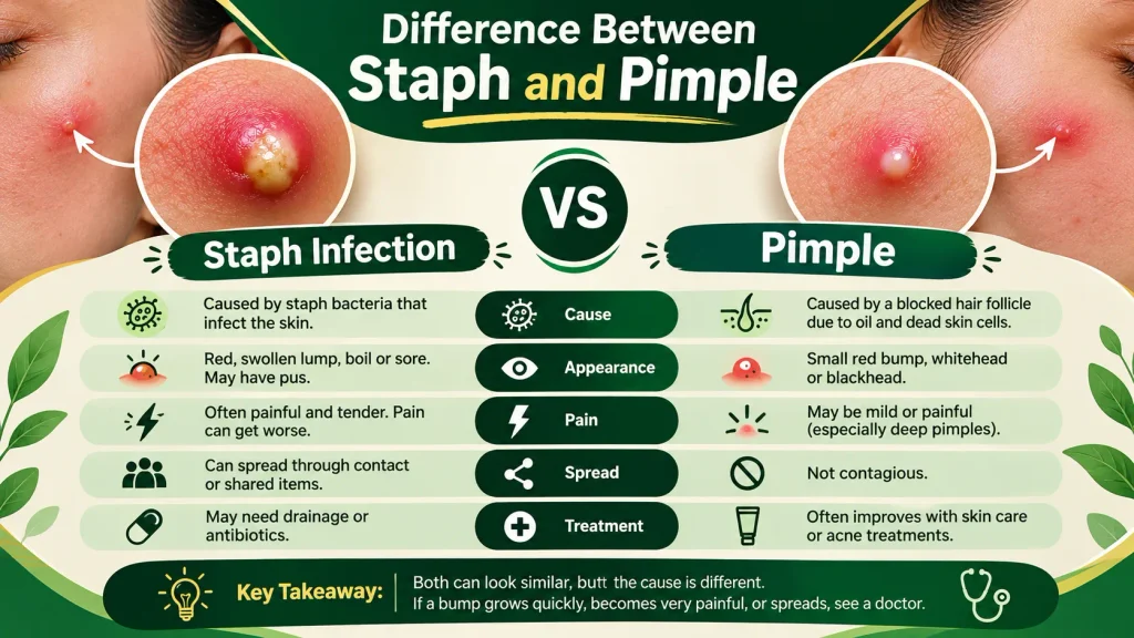 Difference Between Staph and Pimple
